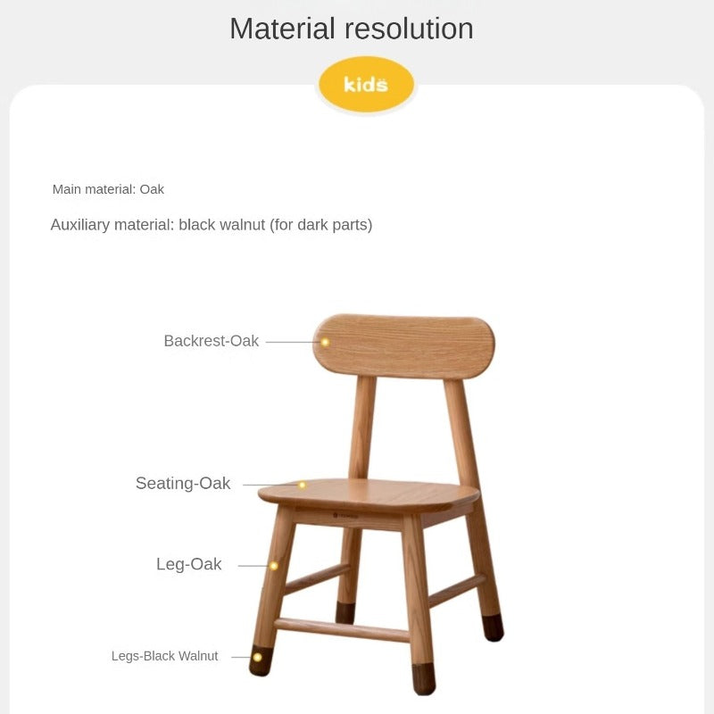 Oak, Beech, Birch Solid Wood Children's Chair Adjustable 3 Heights.