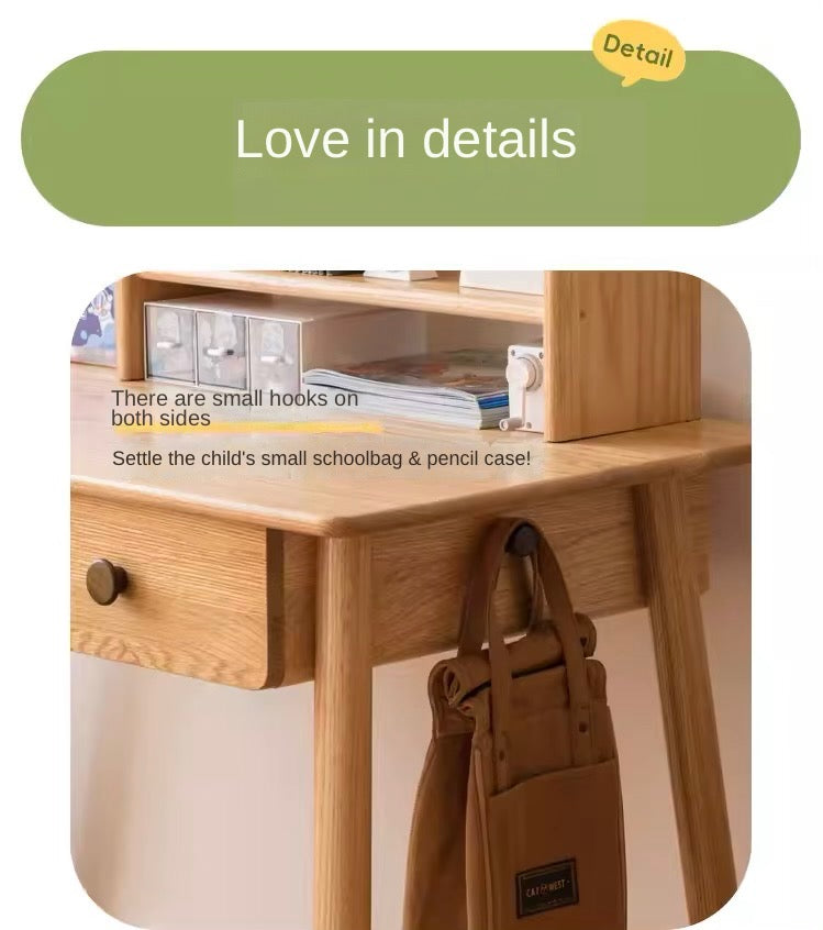 Oak solid Wood аdjustable Study Desk, Kids Kraft table Oak solid Wood