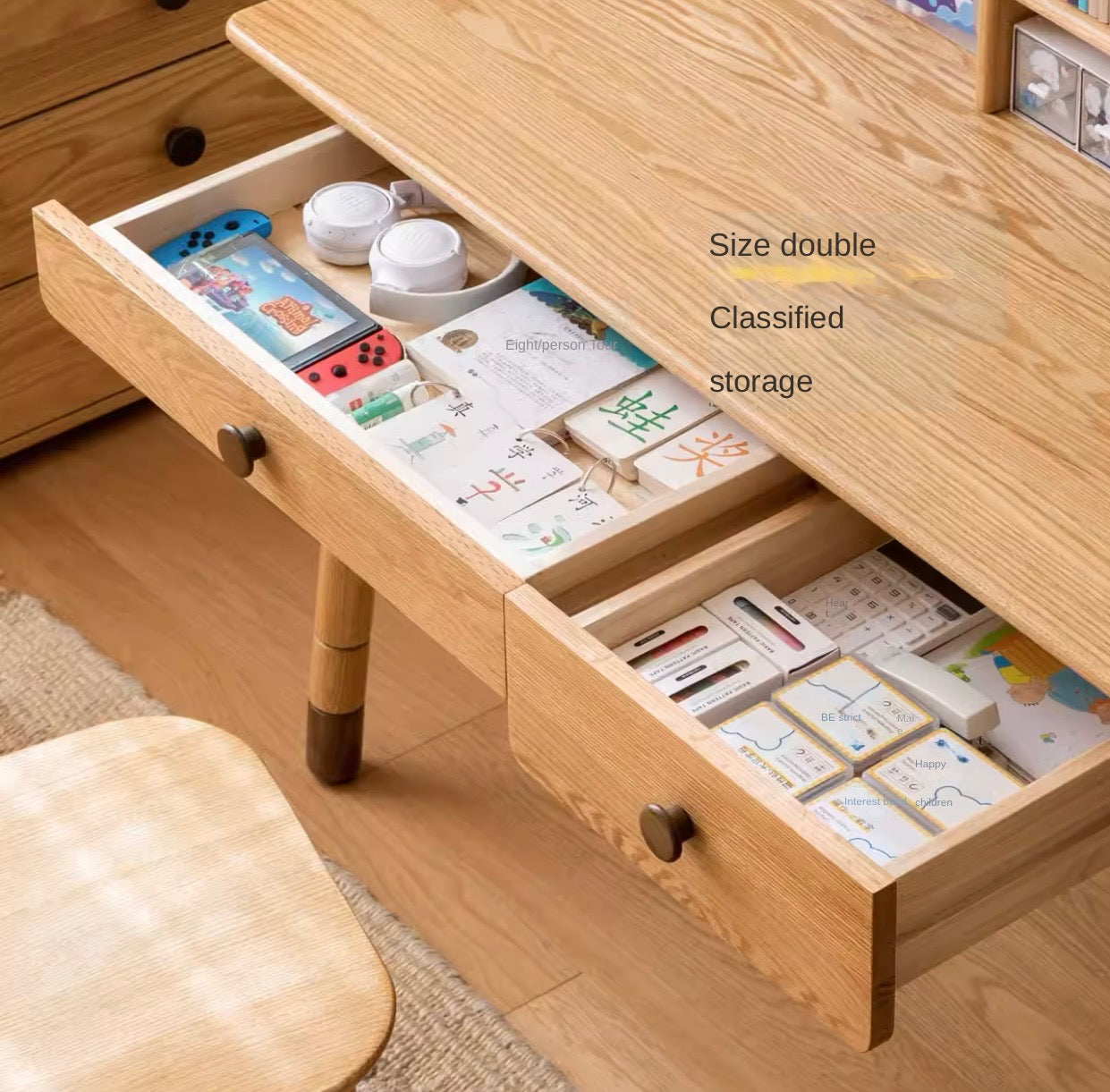 Oak solid Wood аdjustable Study Desk, Kids Kraft table Oak solid Wood