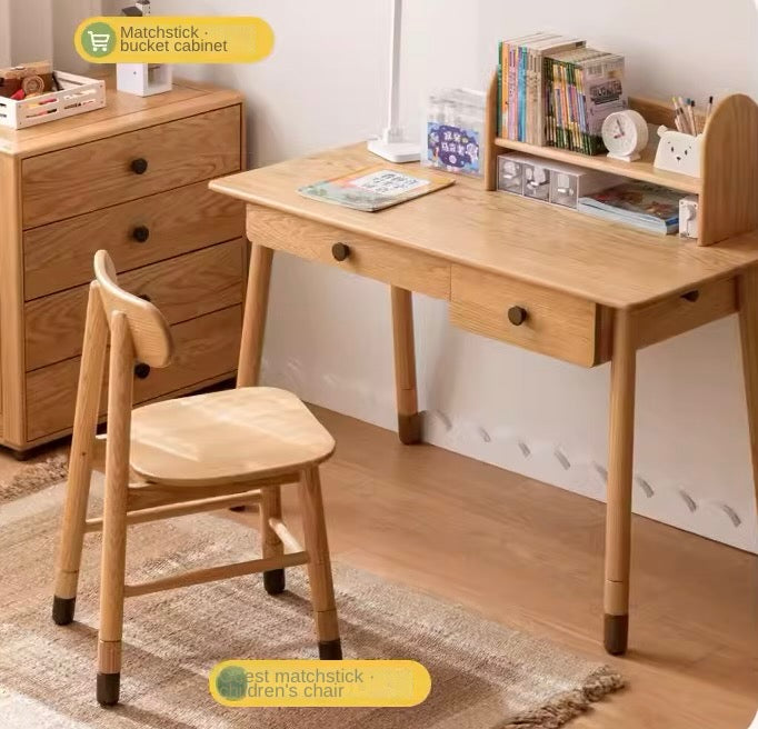 Oak solid Wood аdjustable Study Desk, Kids Kraft table Oak solid Wood