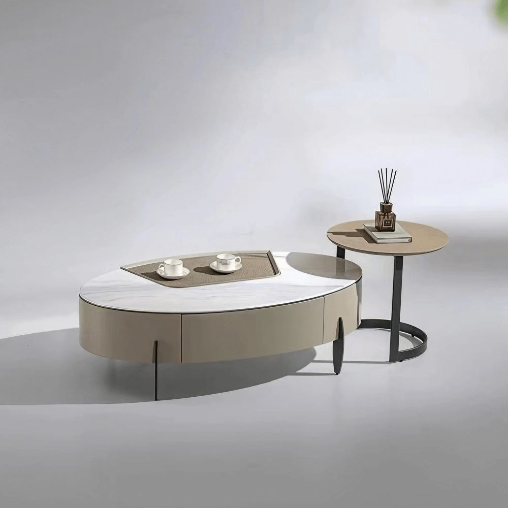 Modern 47" White Super Crystal Coffee Table - Multifunctional Rectangle Design with Iron-MDF Block Base