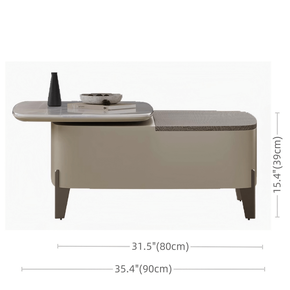 Modern 47" White Super Crystal Coffee Table - Multifunctional Rectangle Design with Iron-MDF Block Base