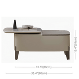 Modern 47" White Super Crystal Coffee Table - Multifunctional Rectangle Design with Iron-MDF Block Base