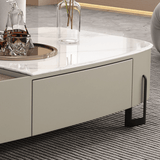 Modern 47" White Super Crystal Coffee Table - Multifunctional Rectangle Design with Iron-MDF Block Base