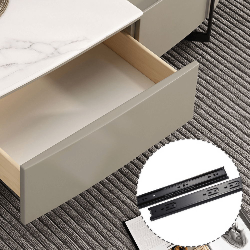 Modern 47" White Super Crystal Coffee Table - Multifunctional Rectangle Design with Iron-MDF Block Base