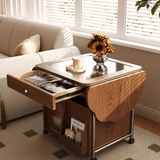 20'' Multifunctional Cloud-Shaped Glass and MDF Coffee Table with Stainless Steel Frame