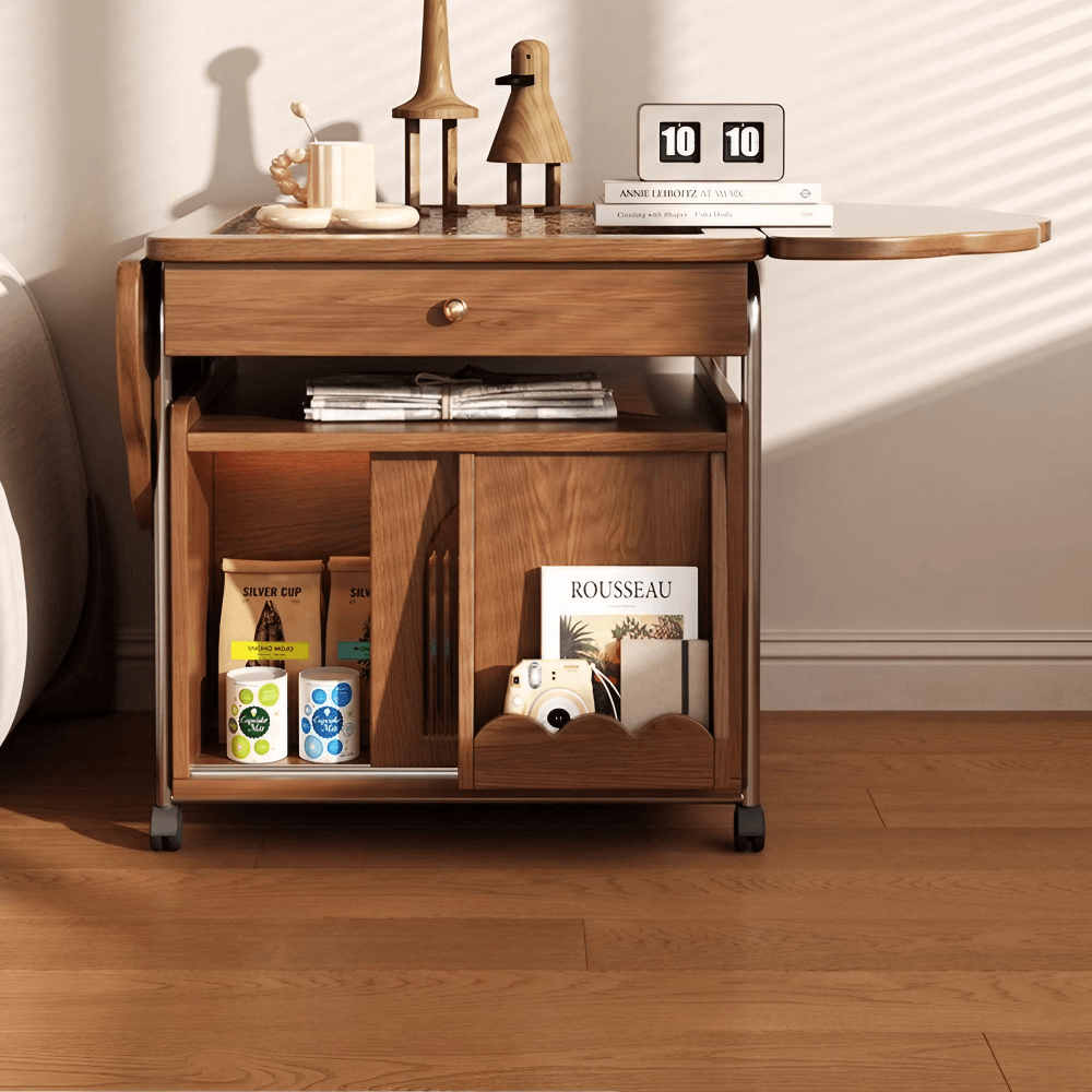 20'' Multifunctional Cloud-Shaped Glass and MDF Coffee Table with Stainless Steel Frame