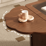 20'' Multifunctional Cloud-Shaped Glass and MDF Coffee Table with Stainless Steel Frame