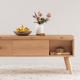 3 In 1 Modern Lift Top Coffee Table Multifunctional Coffee Table with 2 Drawers in Natural Wood Color