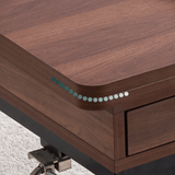 Multifunctional Rectangular Coffee Table - 47" Walnut Top with Lift Mechanism, MDF and Iron Base