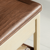 28'' Multifunctional Rectangular Coffee Table with Locking Wheels White Solid Wood