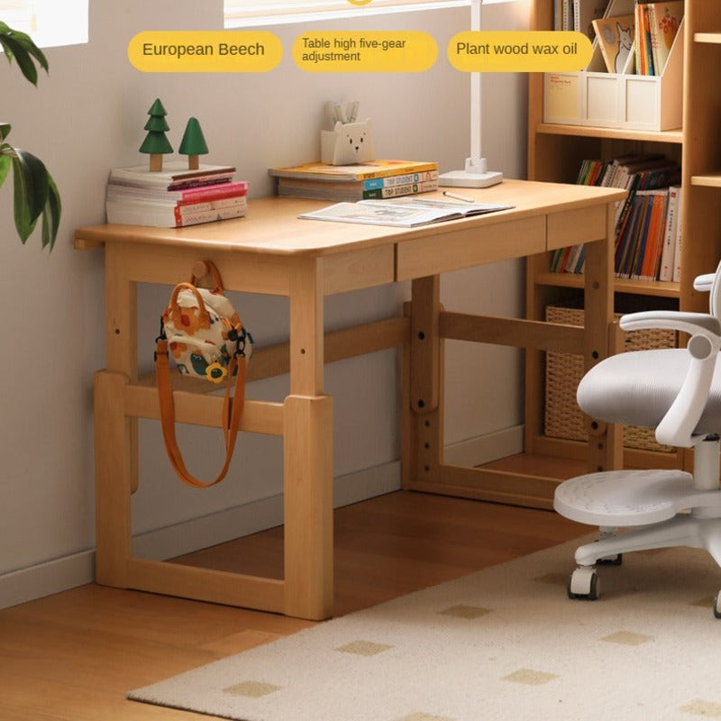 Beech Solid Wood Children's Study Lowered Table