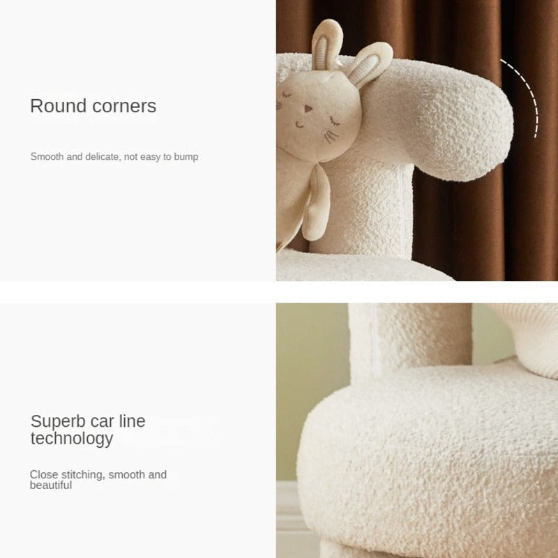 Lamb Velvet Kids Single Chair