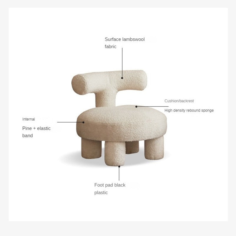 Lamb Velvet Kids Single Chair