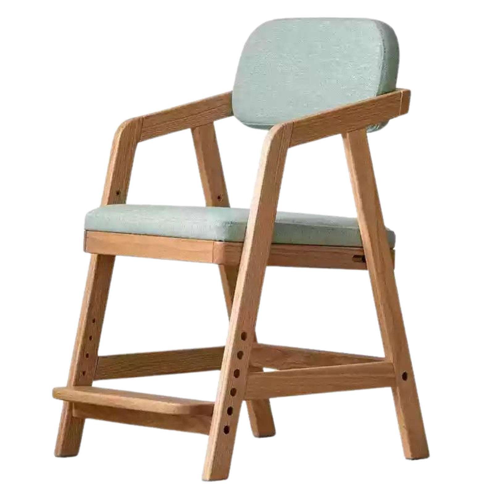 Oak Solid Wood Kids Chair Height-Adjustable.