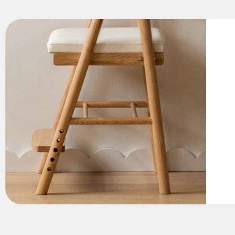 Oak Solid Wood Kids Chair Height-Adjustable.