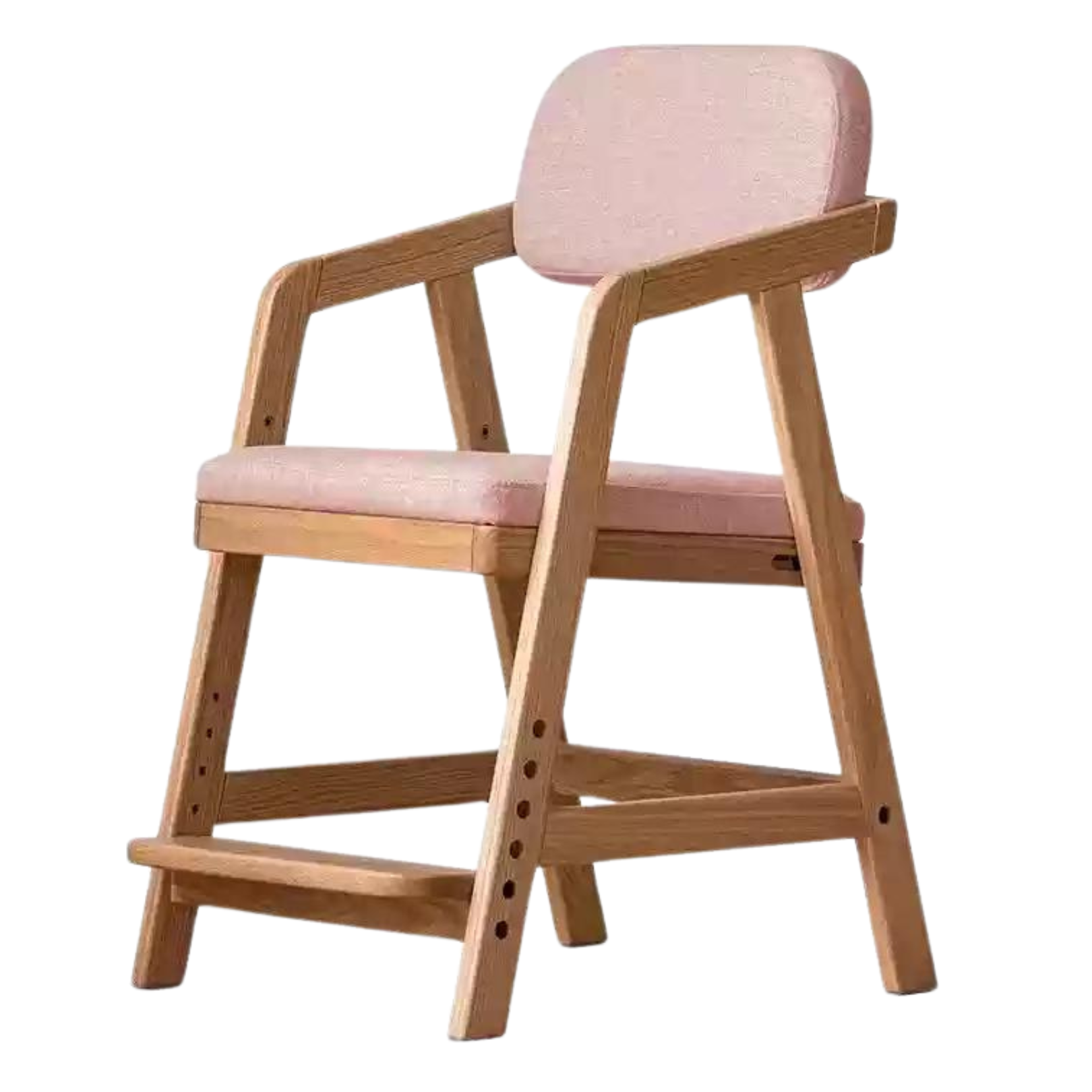 Oak Solid Wood Kids Chair Height-Adjustable.