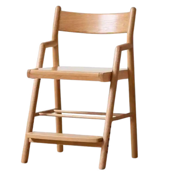 Oak Solid Wood Kids Chair Height-Adjustable.