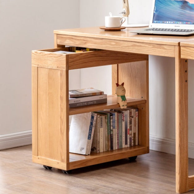 Oak Solid Wood Children's Bookshelf Storage Rack