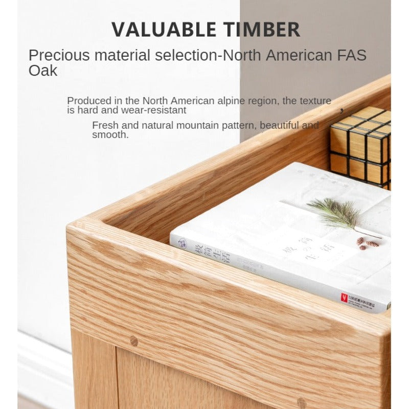 Oak Solid Wood Children's Bookshelf Storage Rack