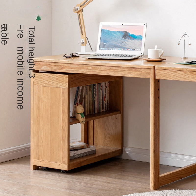 Oak Solid Wood Children's Bookshelf Storage Rack