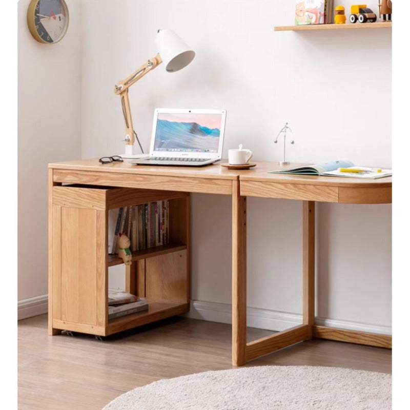 Oak Solid Wood Children's Bookshelf Storage Rack