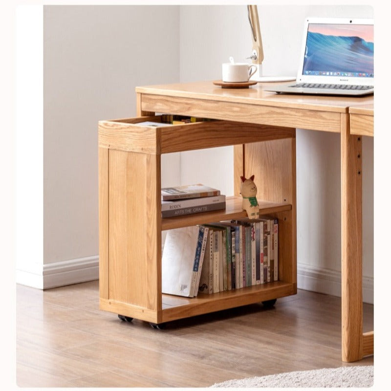 Oak Solid Wood Children's Bookshelf Storage Rack