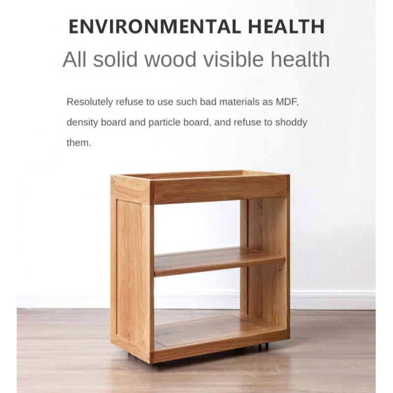 Oak Solid Wood Children's Bookshelf Storage Rack