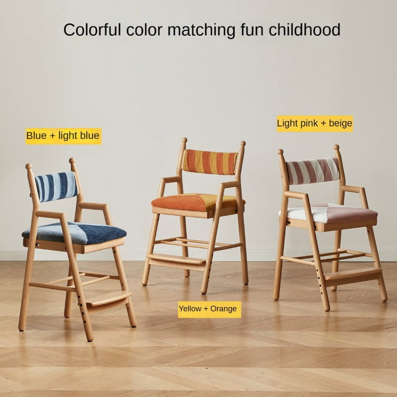 Beech Solid Wood Children's Adjustable Learning Chair.