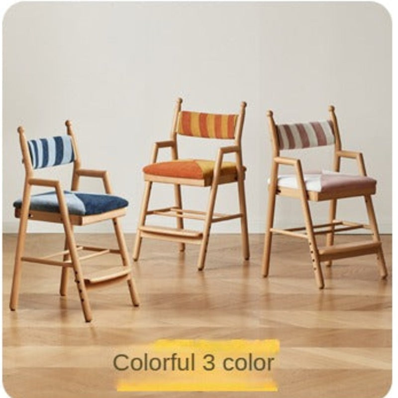 Beech Solid Wood Children's Adjustable Learning Chair.