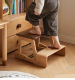 Beech Solid Wood Children's Multi-function Step Ladder Chair.