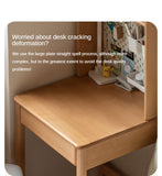 Beech, Rubber Solid Wood Children's Desk Bookshelf Integrated