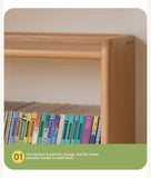Beech, Rubber Solid Wood Children's Desk Bookshelf Integrated