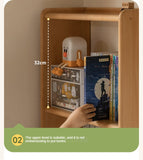Beech, Rubber Solid Wood Children's Desk Bookshelf Integrated