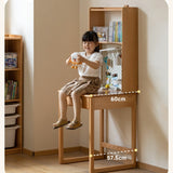 Beech, Rubber Solid Wood Children's Desk Bookshelf Integrated