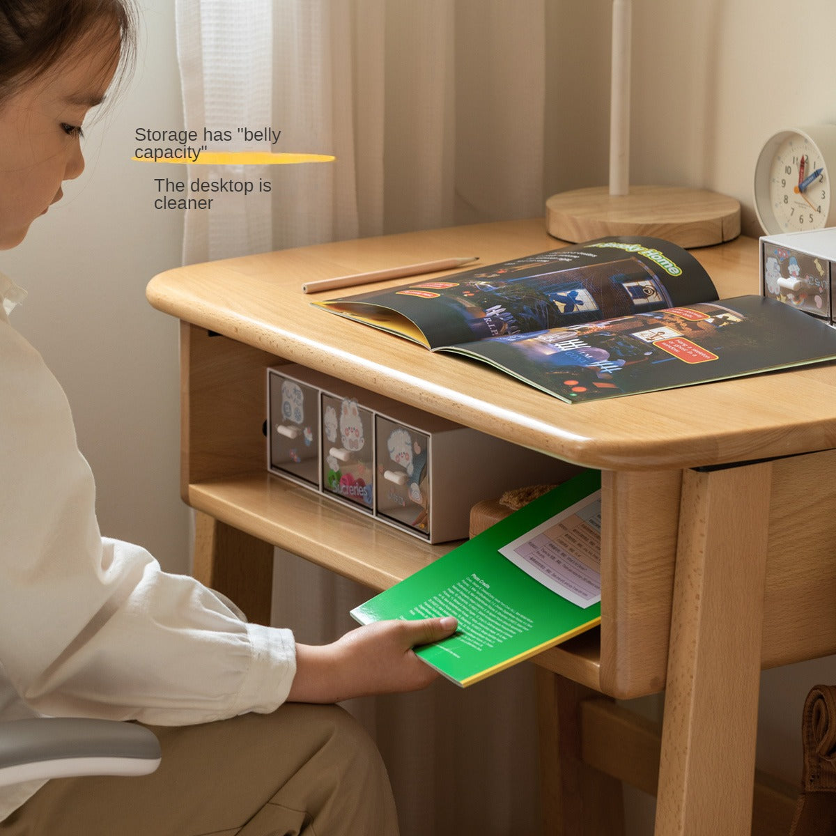 Beech Solid Wood Children's Small Desk