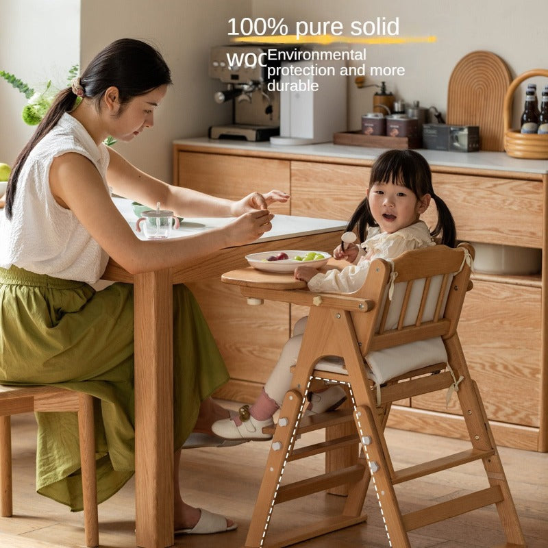 Beech Solid Wood Baby Lifting Dining Chair.