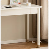 Poplar Solid Wood, solid Rubberwood Children's Elevated Learning Table Cream Drawer Table