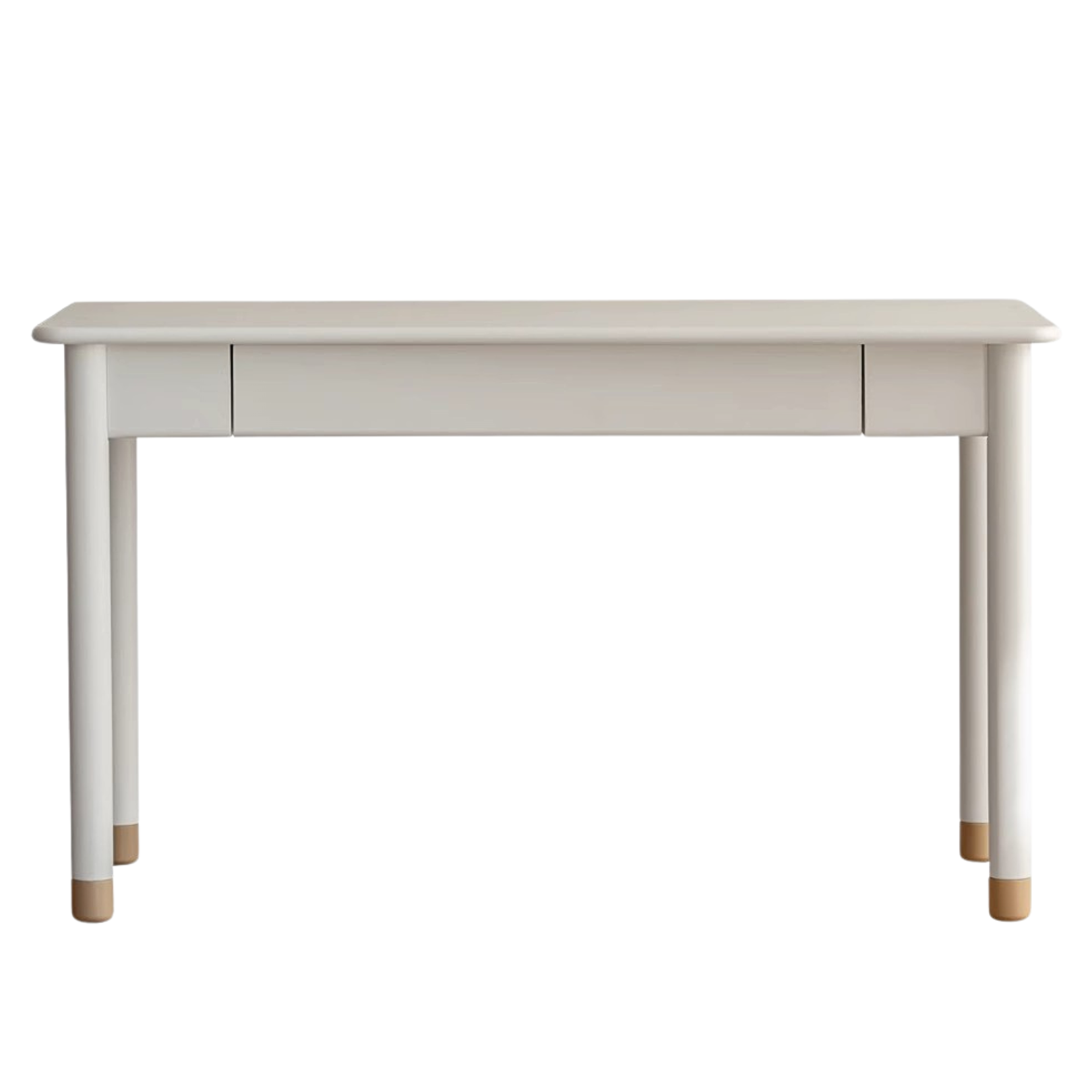 Poplar Solid Wood, solid Rubberwood Children's Elevated Learning Table Cream Drawer Table