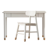 Poplar Solid Wood, solid Rubberwood Children's Elevated Learning Table Cream Drawer Table