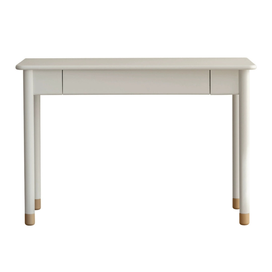 Poplar Solid Wood, solid Rubberwood Children's Elevated Learning Table Cream Drawer Table