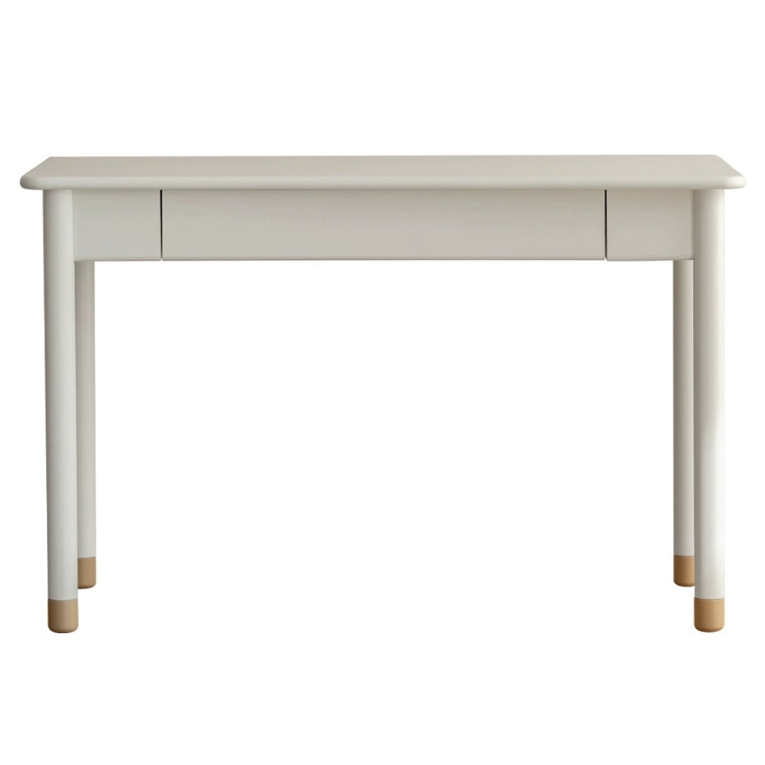 Poplar Solid Wood, solid Rubberwood Children's Elevated Learning Table Cream Drawer Table