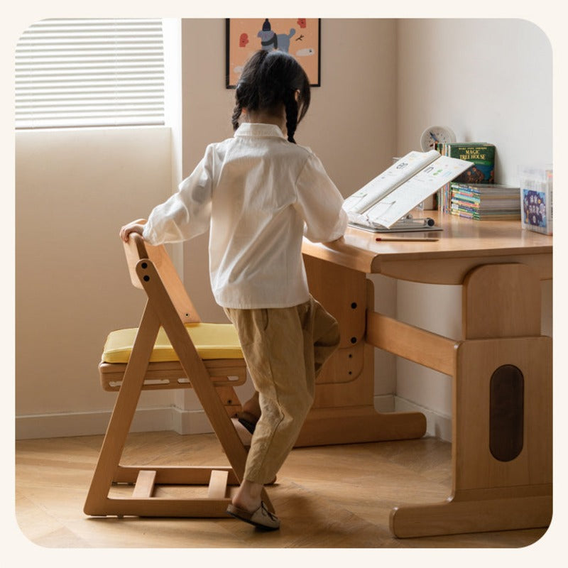 Beech Solid Wood Kid's Adjustable Elevating Chair.