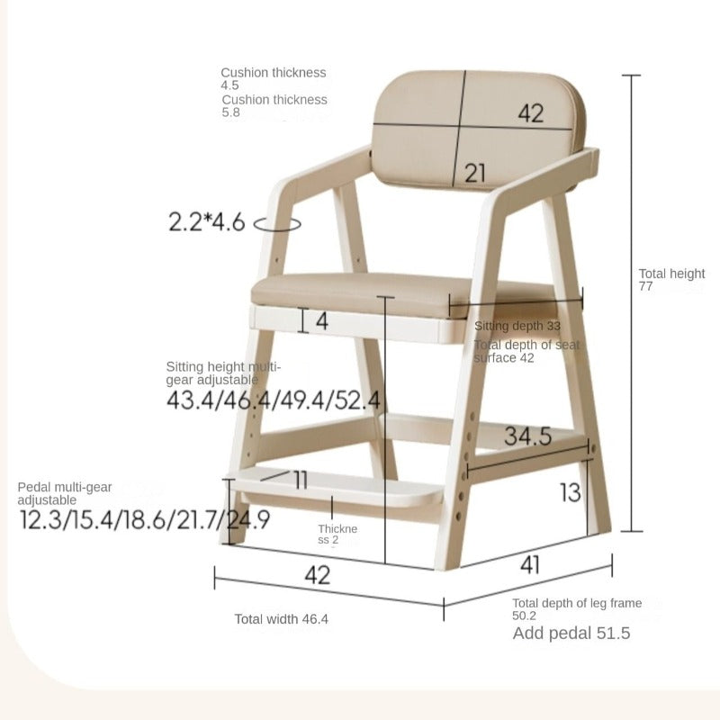 Birch Solid Wood Children's Cream Style Lift Chair.