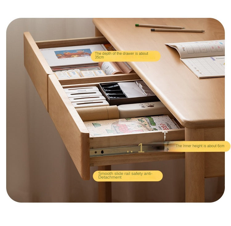 Beech Solid Wood Children's Large Desktop desk