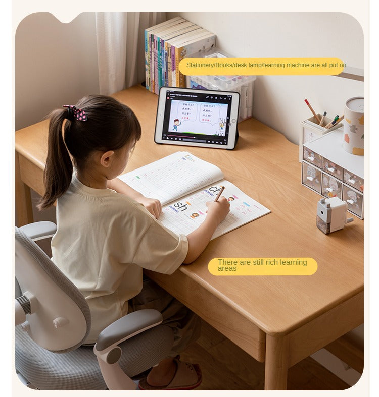 Beech Solid Wood Children's Large Desktop desk