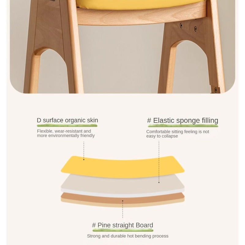 Beech Solid Wood Children's Lift Study Chair.