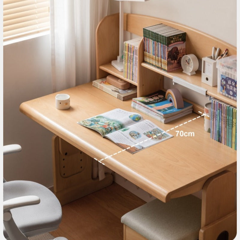 Beech Solid Wood Children's Liftable Study Table