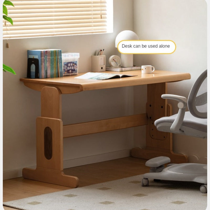 Beech Solid Wood Children's Liftable Study Table