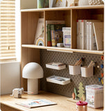 Oak Solid Wood Kids Lifting Study Desk Bookshelf